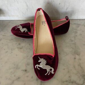 GAP KIDS Velvet Graphic Unicorn Red Flats 5